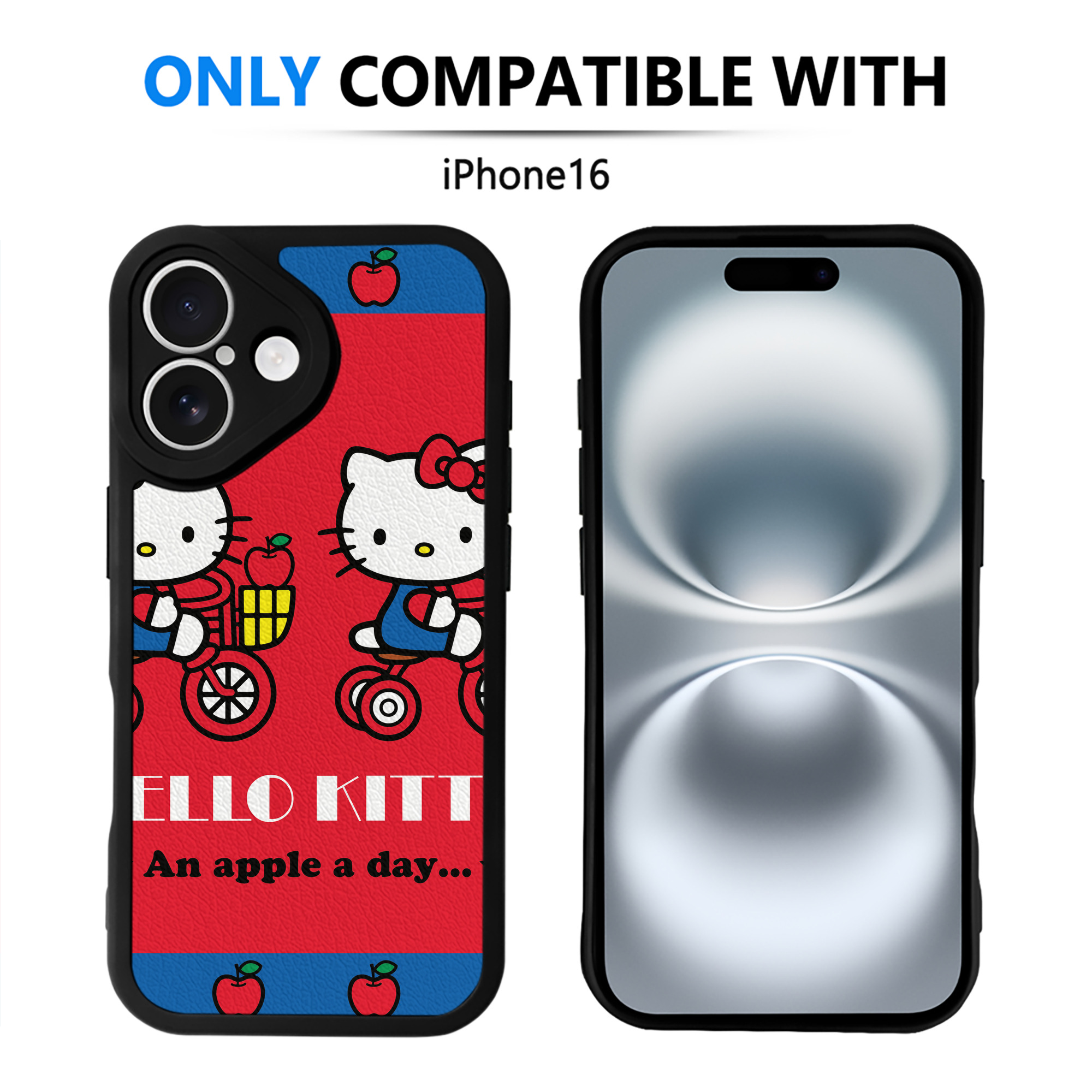 （画像用） Hello Kitty ハローキティ 【iPhone 16シリーズ対応】シリコンスマホケース（レザー調） 材質：シリコン